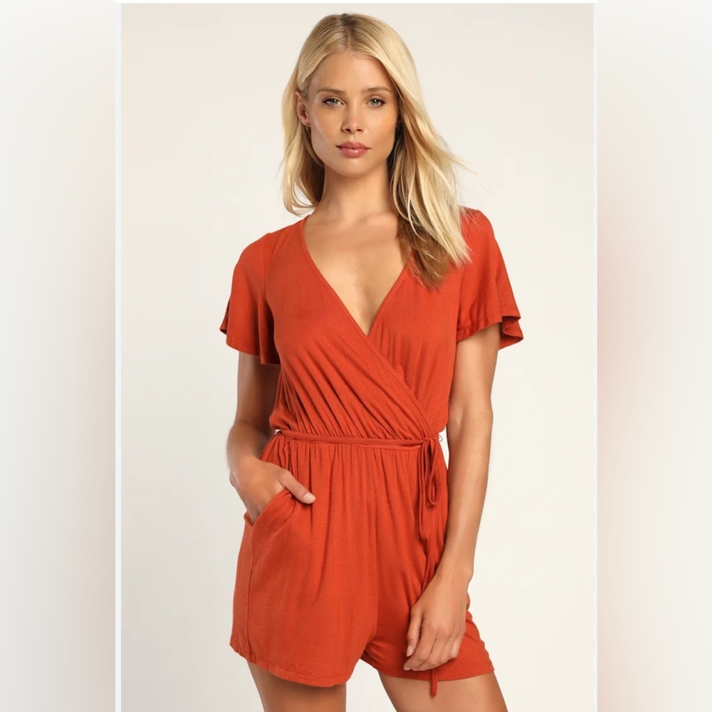 Roxy Terracotta Wrap Jumpsuit
